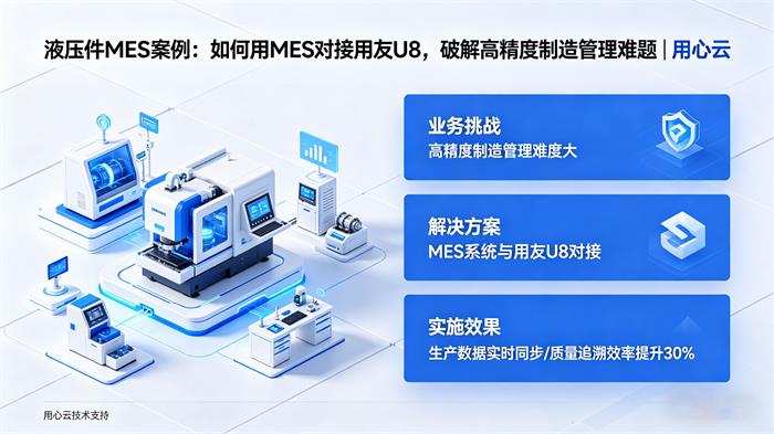 液压件行业MES案例—常州英*力液压用心云MES对接用友U8